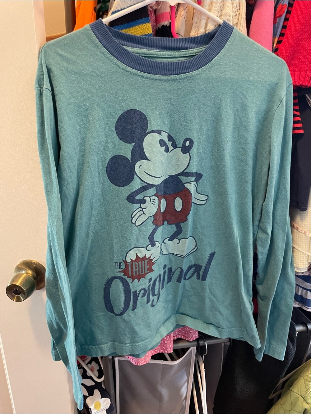 Disney Teal & Navy Mickey Mouse Long-Sleeve Tee